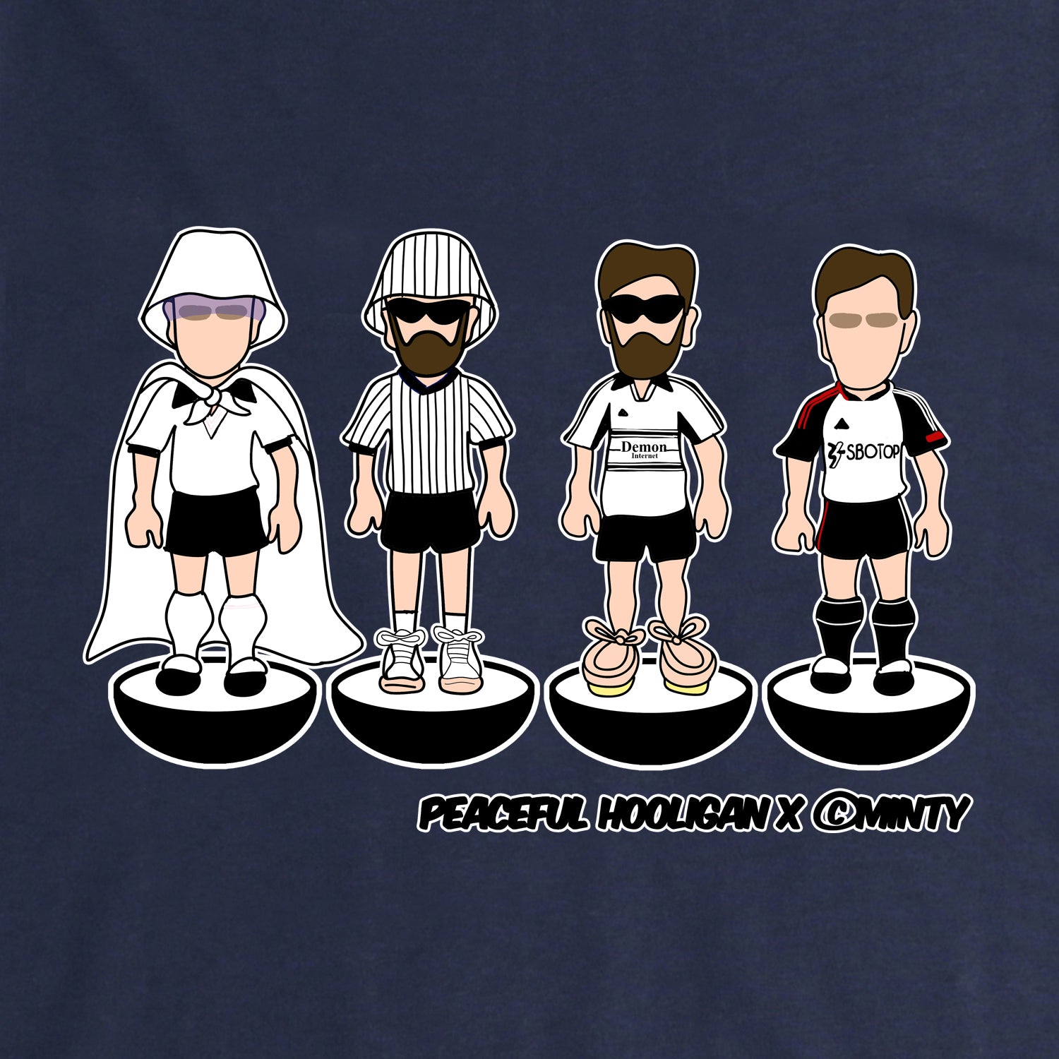 Fulham Subbuteo Sweatshirt Navy - Peaceful Hooligan 