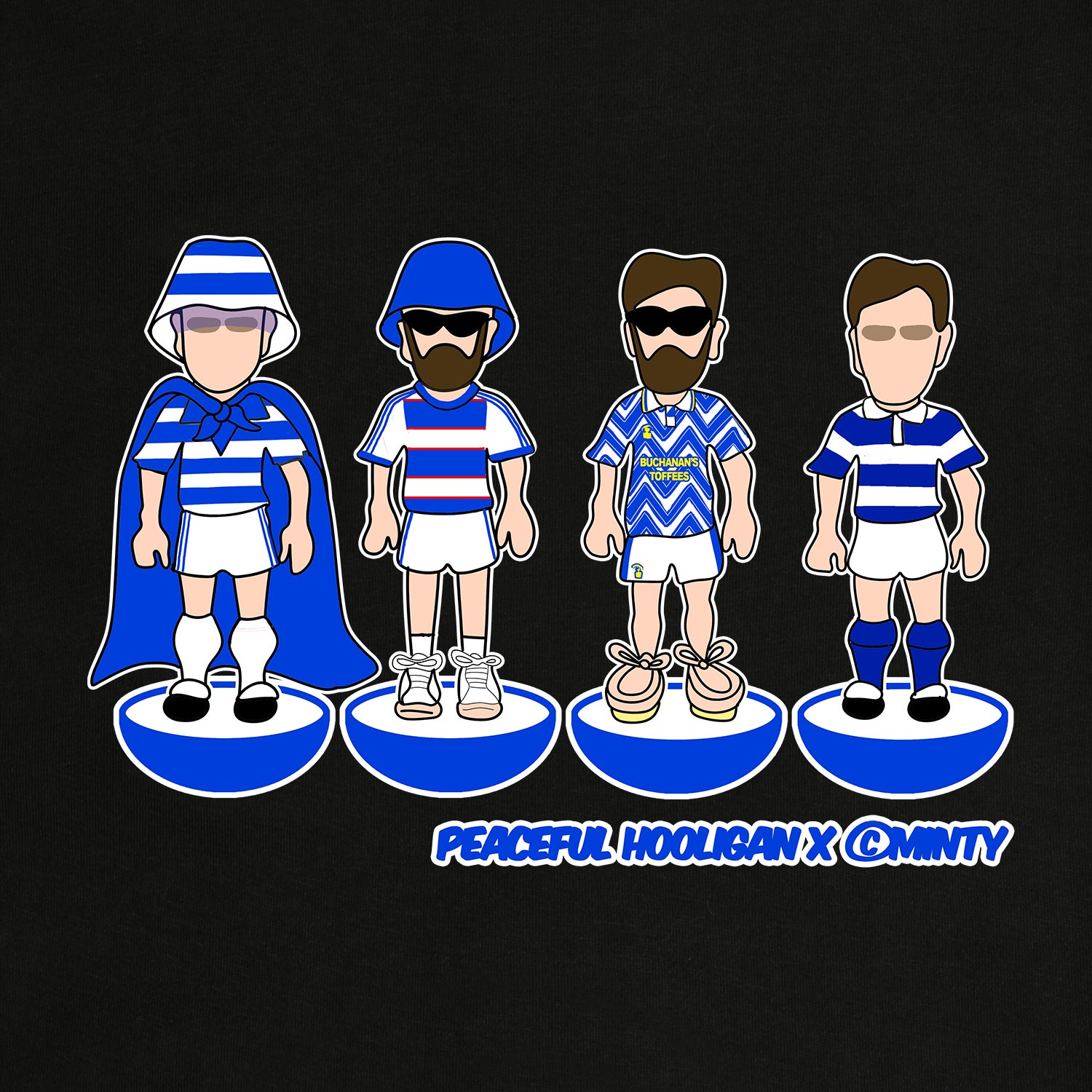 Greenock Morton Subbuteo Hoodie Black - Peaceful Hooligan 