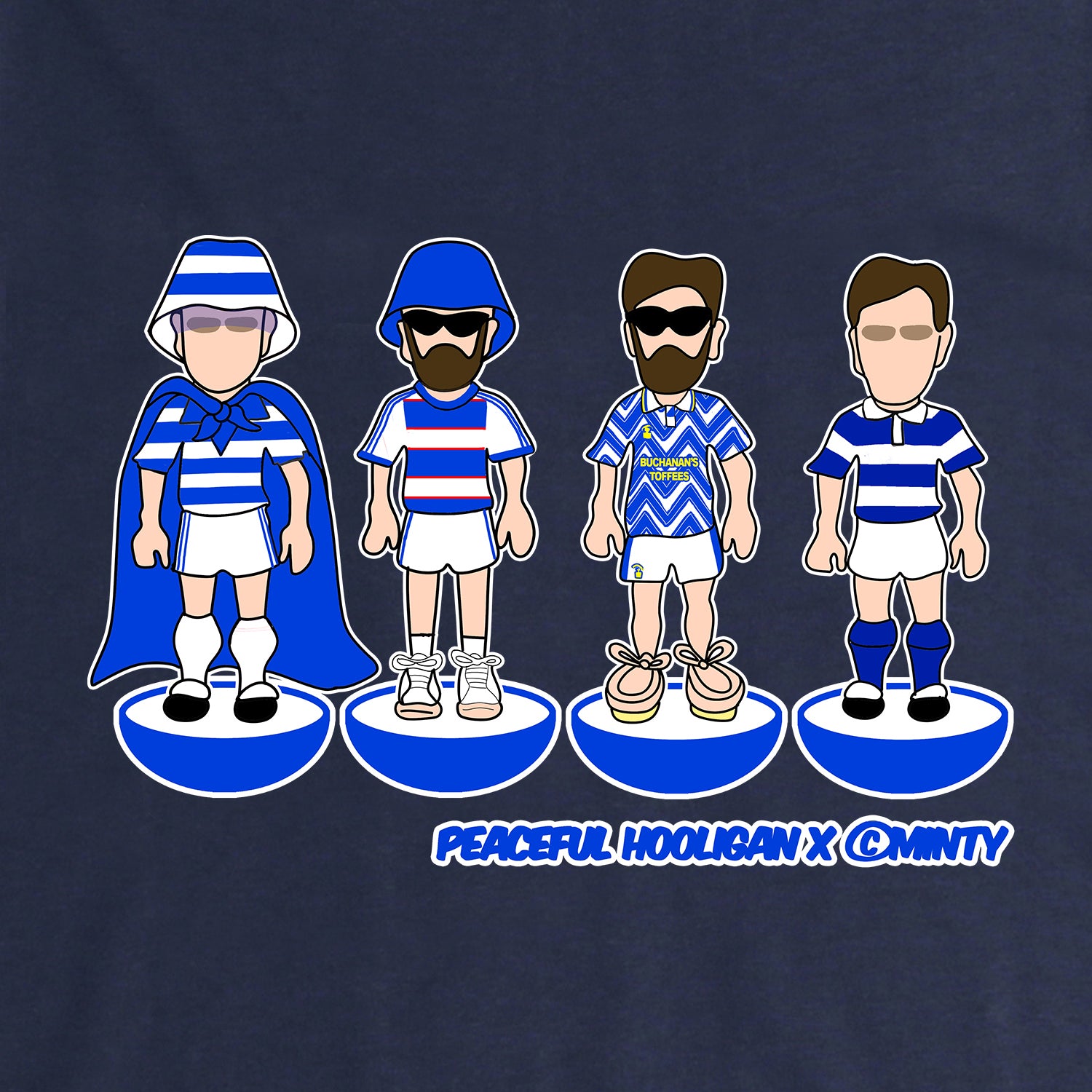 Greenock Morton Subbuteo Sweatshirt Navy - Peaceful Hooligan 