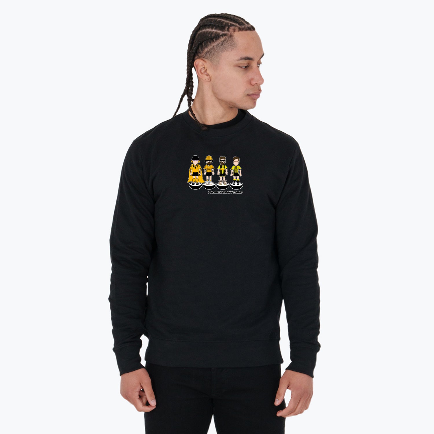 Harrogate Town Subbuteo Sweatshirt Black - Peaceful Hooligan 