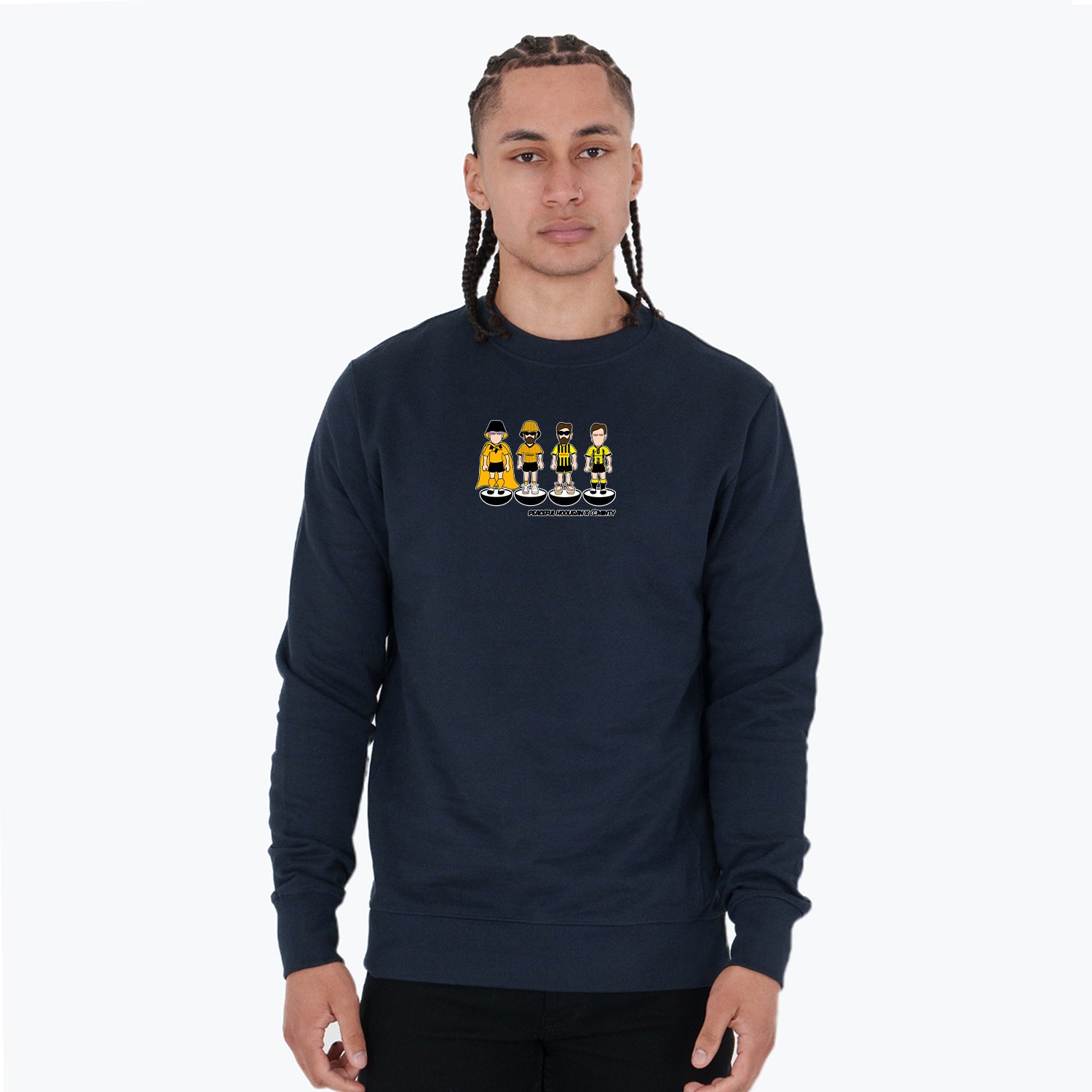 Harrogate Town Subbuteo Sweatshirt Navy - Peaceful Hooligan 