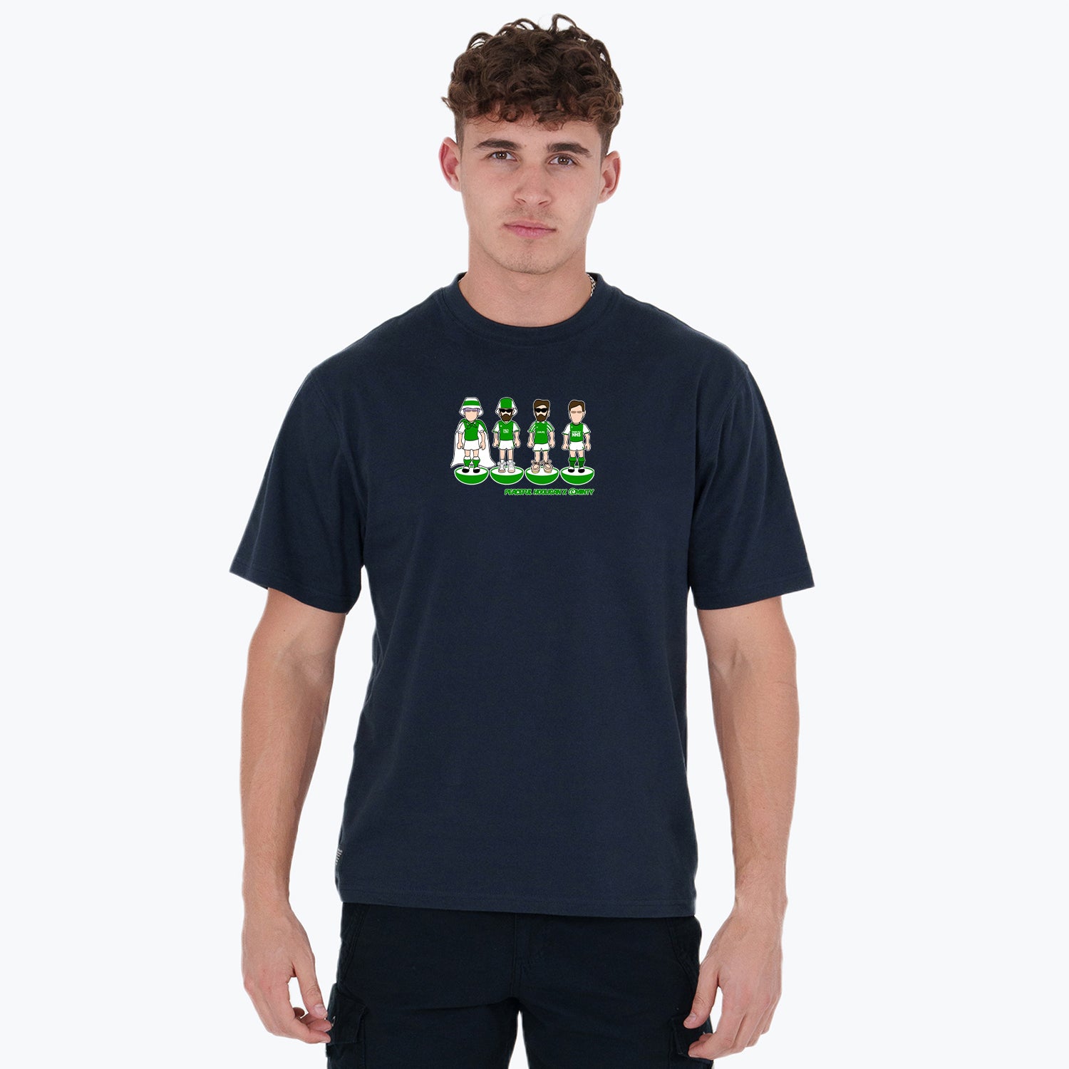 Hibernian Subbuteo T-Shirt Navy - Peaceful Hooligan 