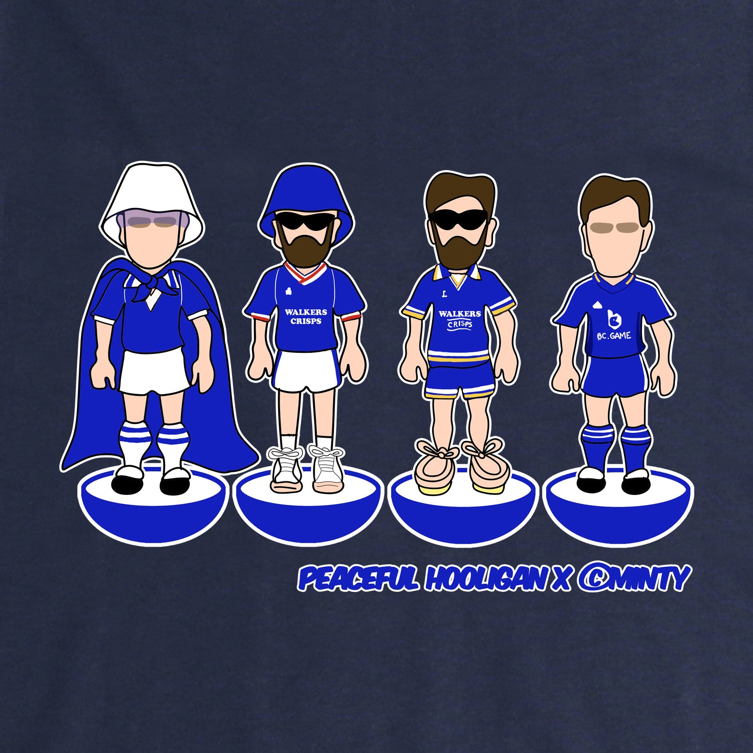 Leicester City Subbuteo Hoodie Navy - Peaceful Hooligan 