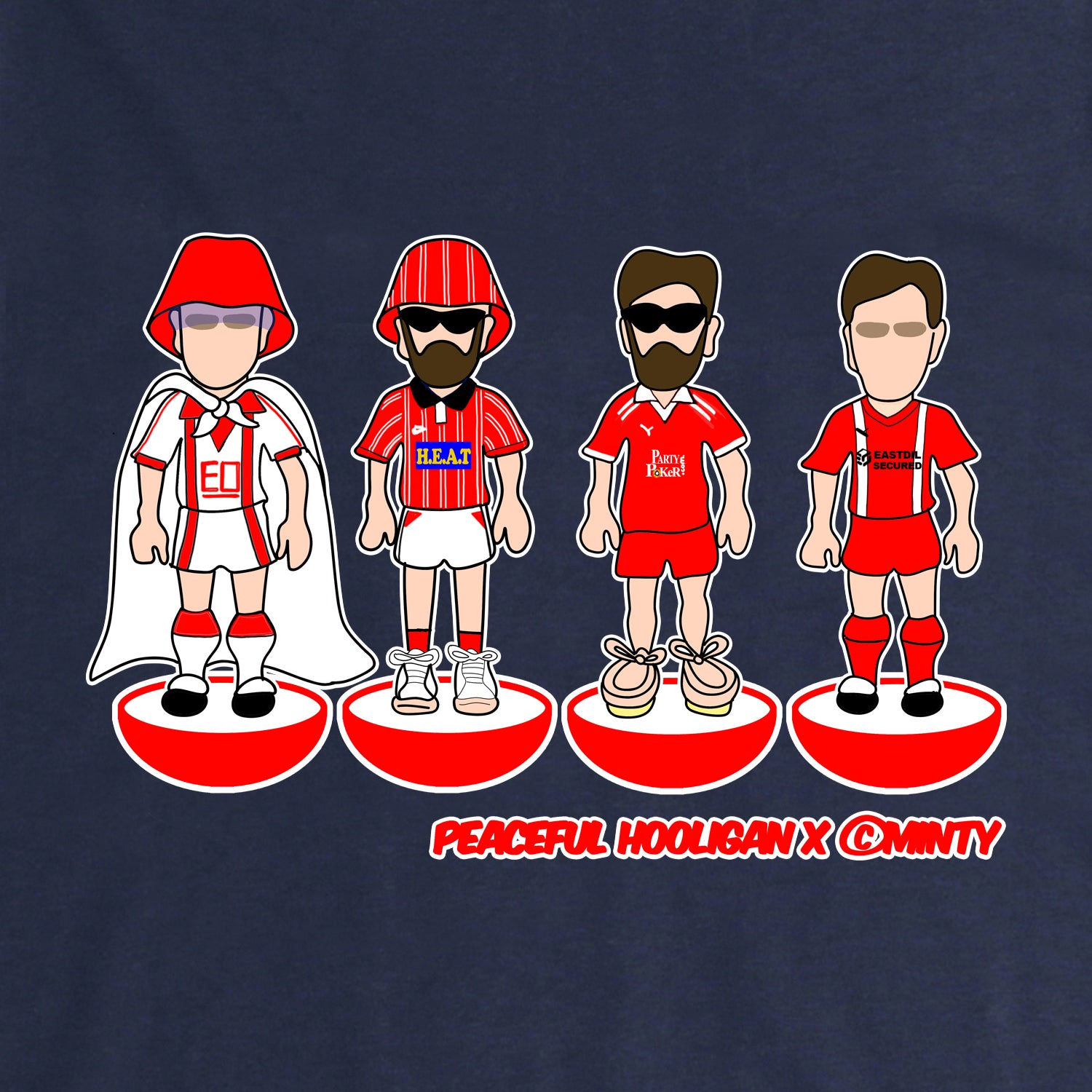 Orient Subbuteo Hoodie Navy - Peaceful Hooligan 