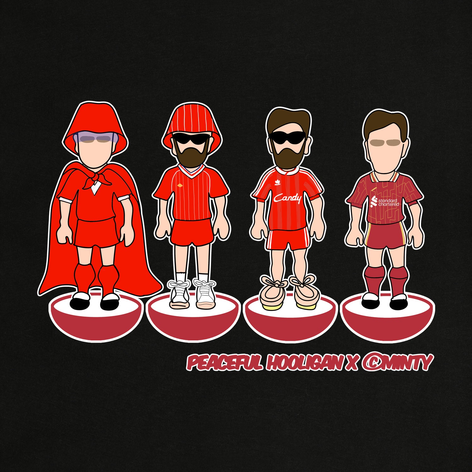 Liverpool Subbuteo Sweatshirt Black - Peaceful Hooligan 