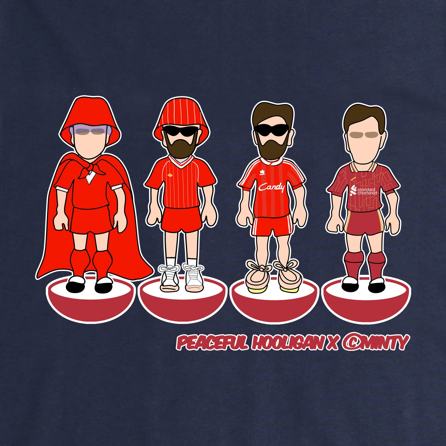 Liverpool Subbuteo Sweatshirt Navy - Peaceful Hooligan 