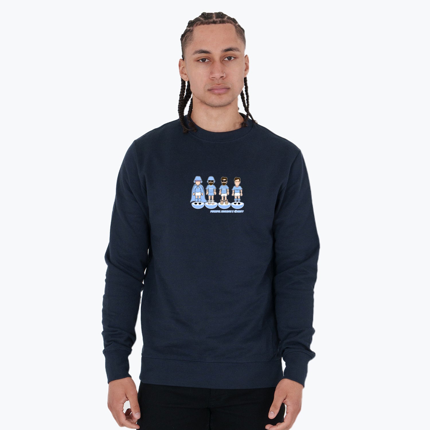 Manchester City Subbuteo Sweatshirt Navy - Peaceful Hooligan 