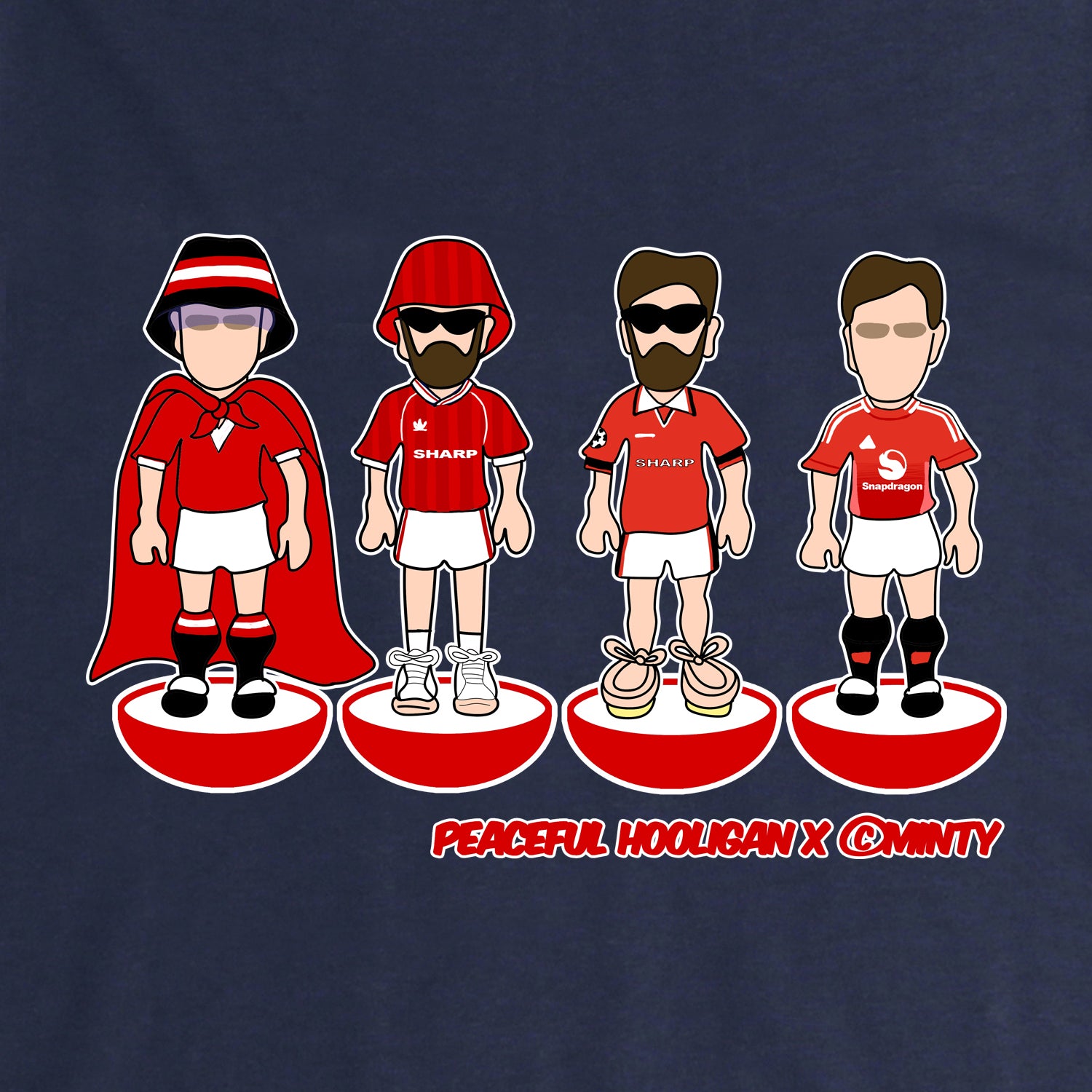 Yanited Subbuteo Hoodie Navy - Peaceful Hooligan 