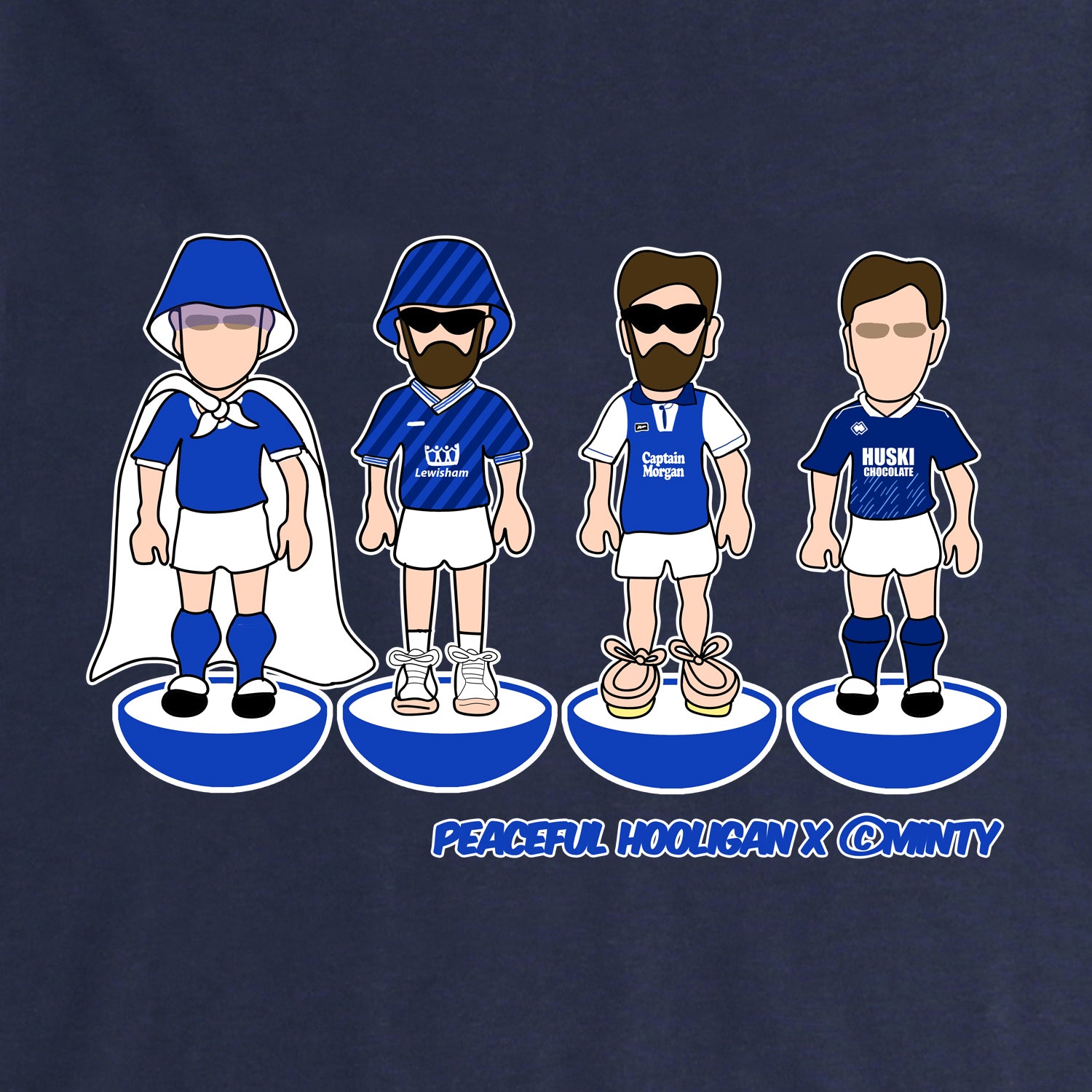 The Den Subbuteo Hoodie Navy - Peaceful Hooligan 