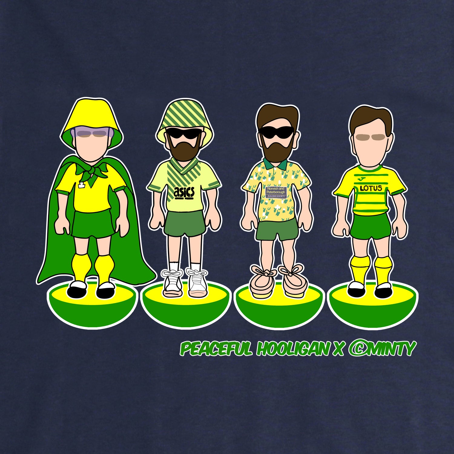 Norwich Subbuteo Sweatshirt Navy - Peaceful Hooligan 