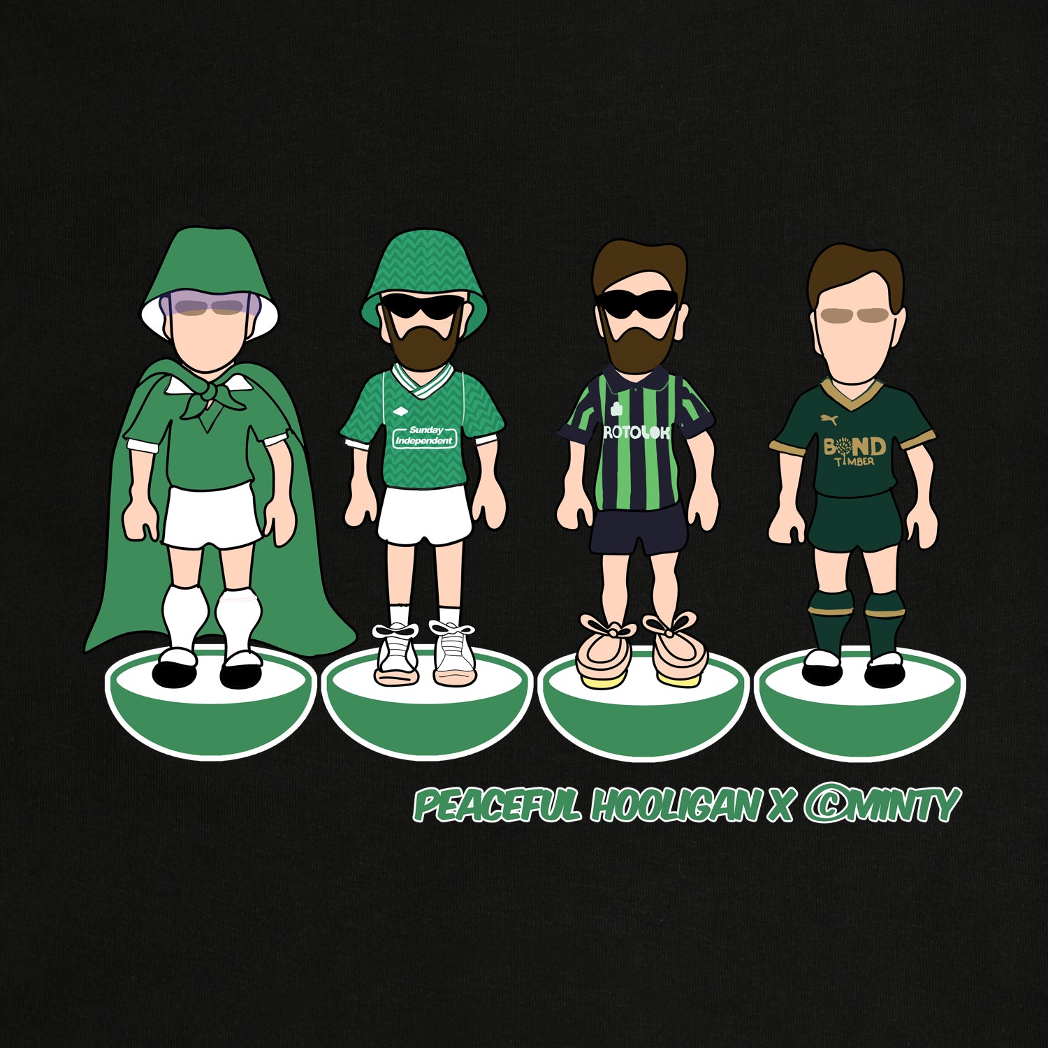 Plymouth Subbuteo Sweatshirt Black - Peaceful Hooligan 