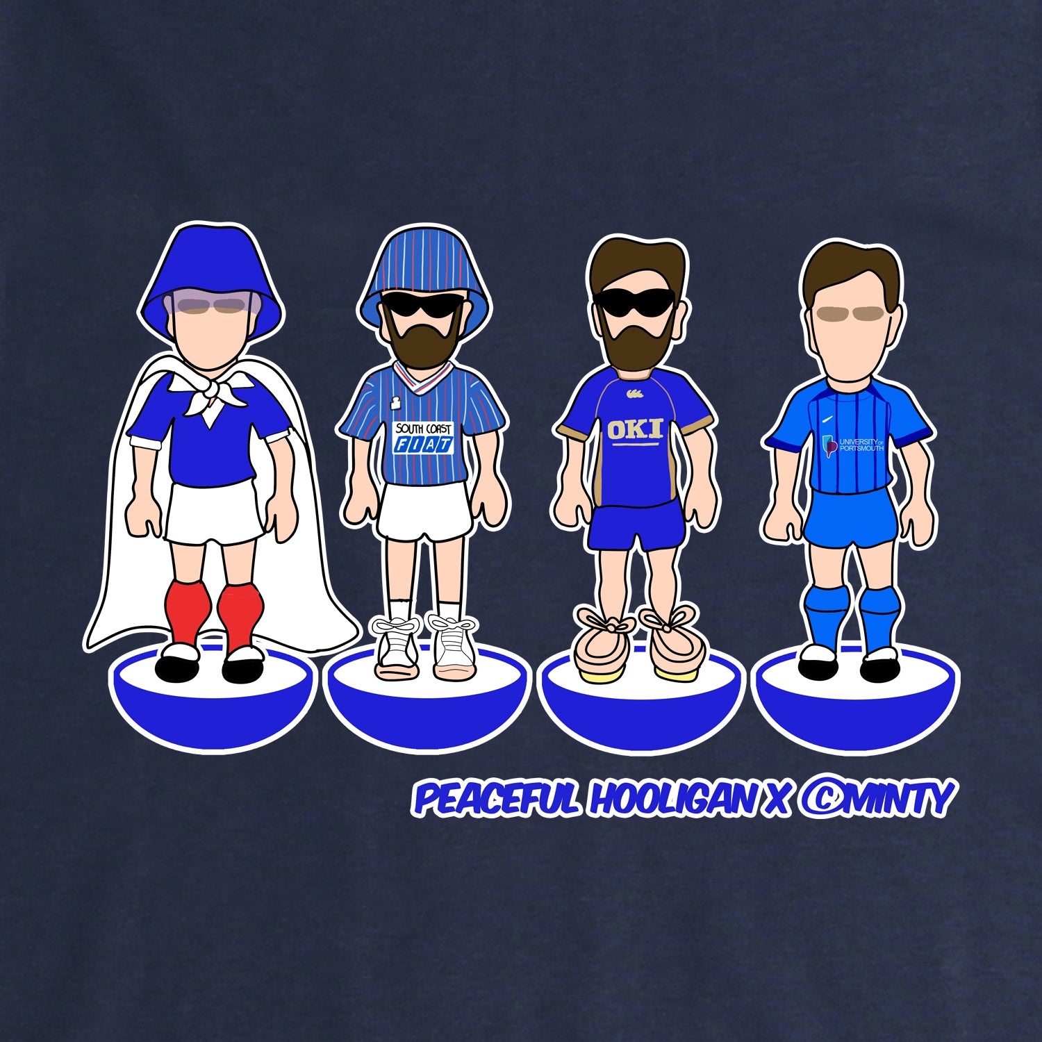 Portsmouth Subbuteo Sweatshirt Navy - Peaceful Hooligan 