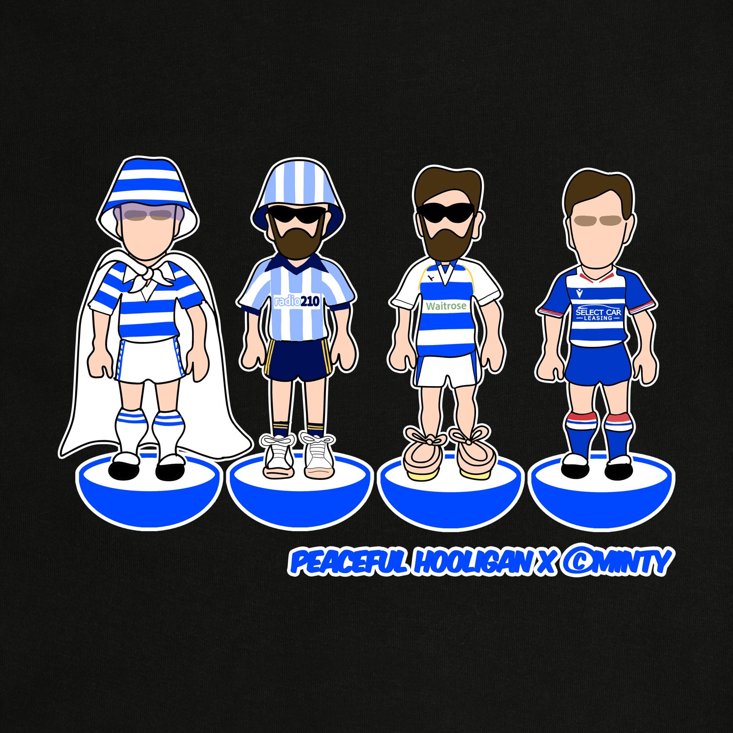 Reading Subbuteo Hoodie Black - Peaceful Hooligan 