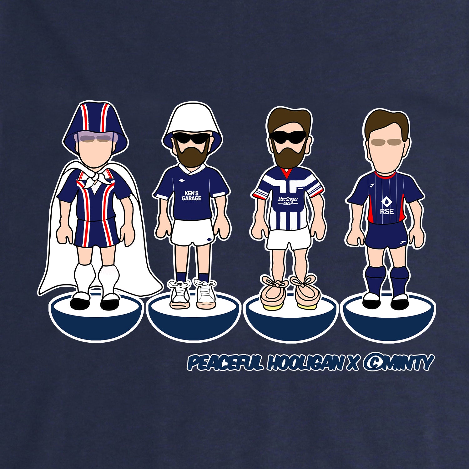 Ross County Subbuteo Sweatshirt Navy - Peaceful Hooligan 