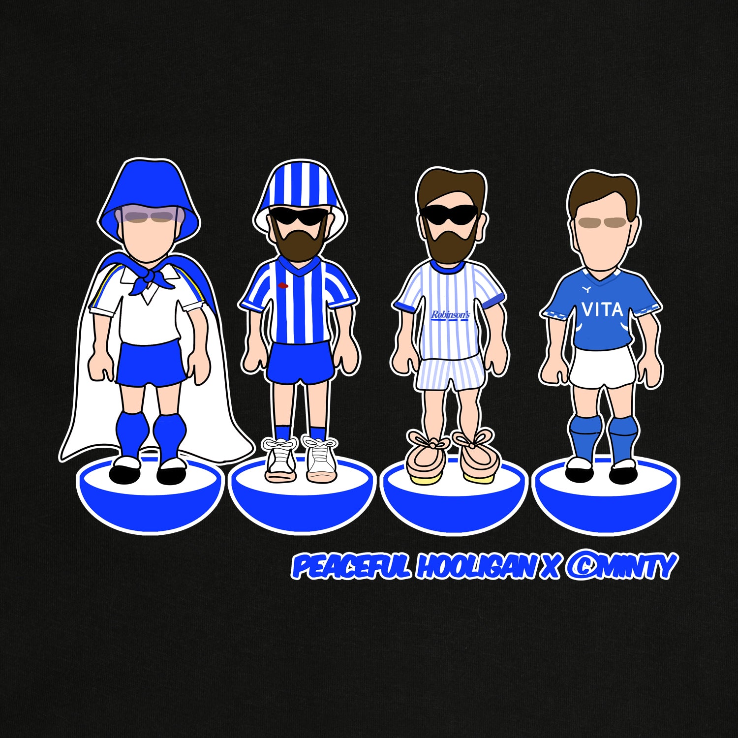 Stockport Subbuteo Hoodie Black - Peaceful Hooligan 