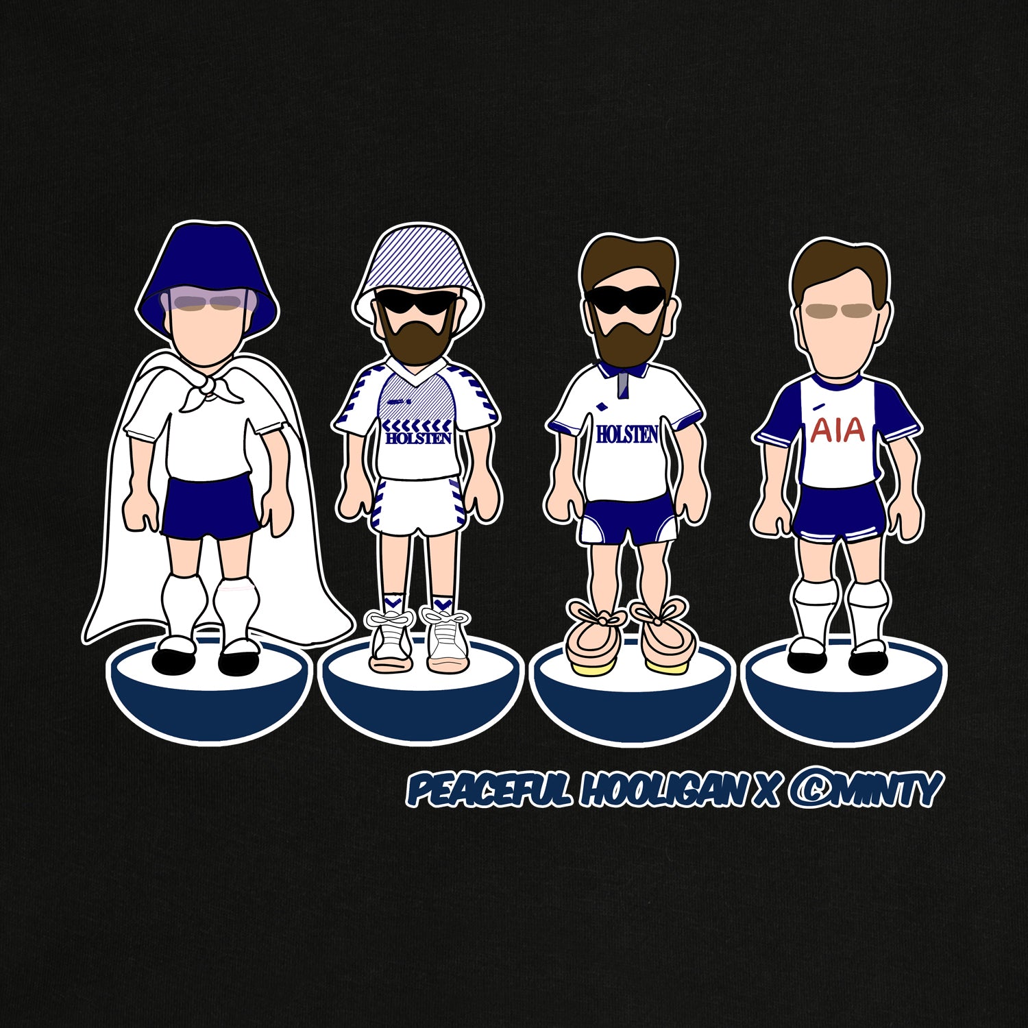 The Spurs Subbuteo Sweatshirt Black - Peaceful Hooligan 