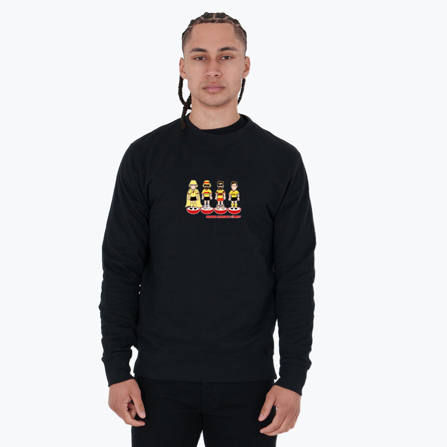 Vicarage Road Subbuteo Sweatshirt Black - Peaceful Hooligan 