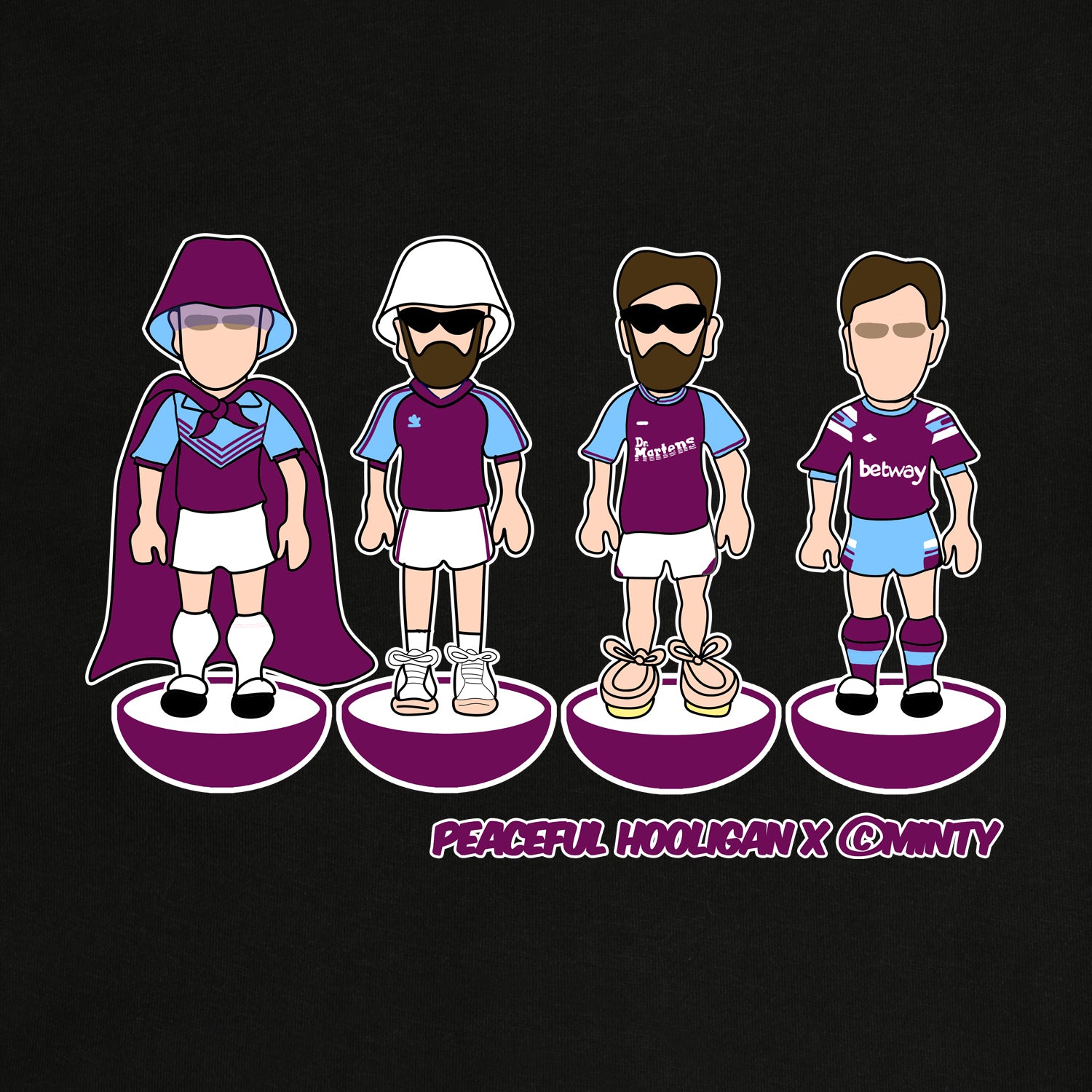 Upton Park Subbuteo Sweatshirt Black - Peaceful Hooligan 