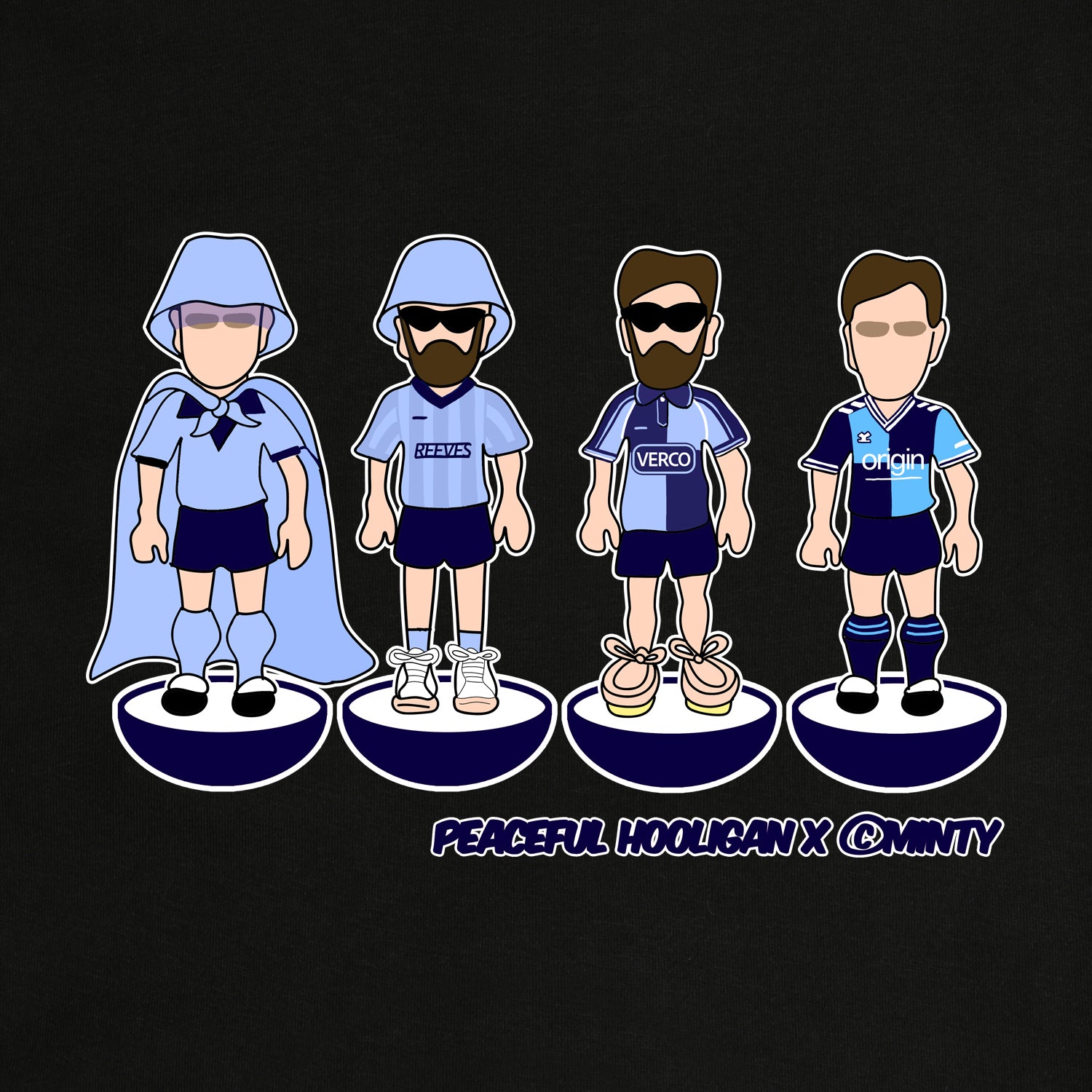 Wycombe Subbuteo Sweatshirt Black - Peaceful Hooligan 