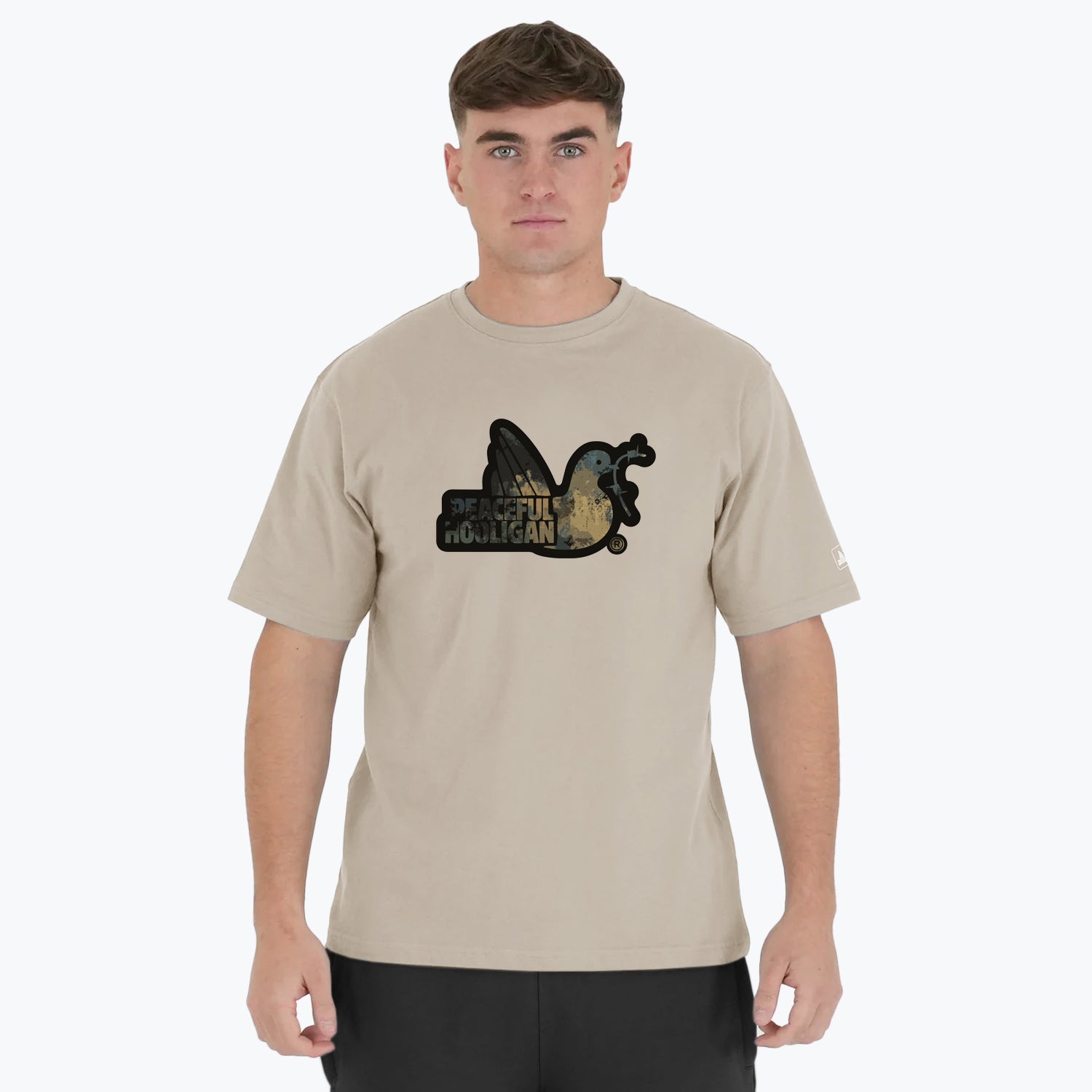 Lagoon Camo Dove T-Shirt Stone - Peaceful Hooligan 