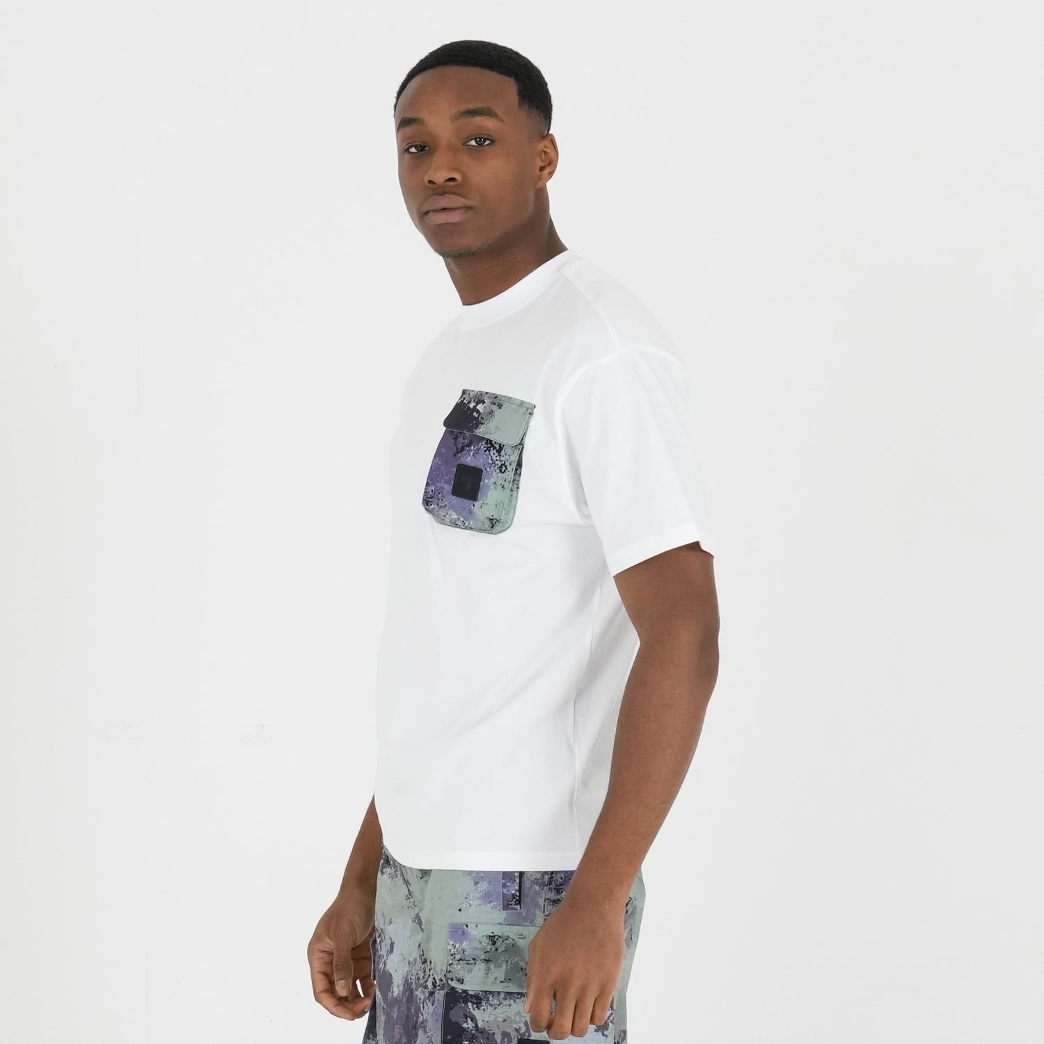 Bomber T-Shirt White / Atlantic Camo - Peaceful Hooligan 