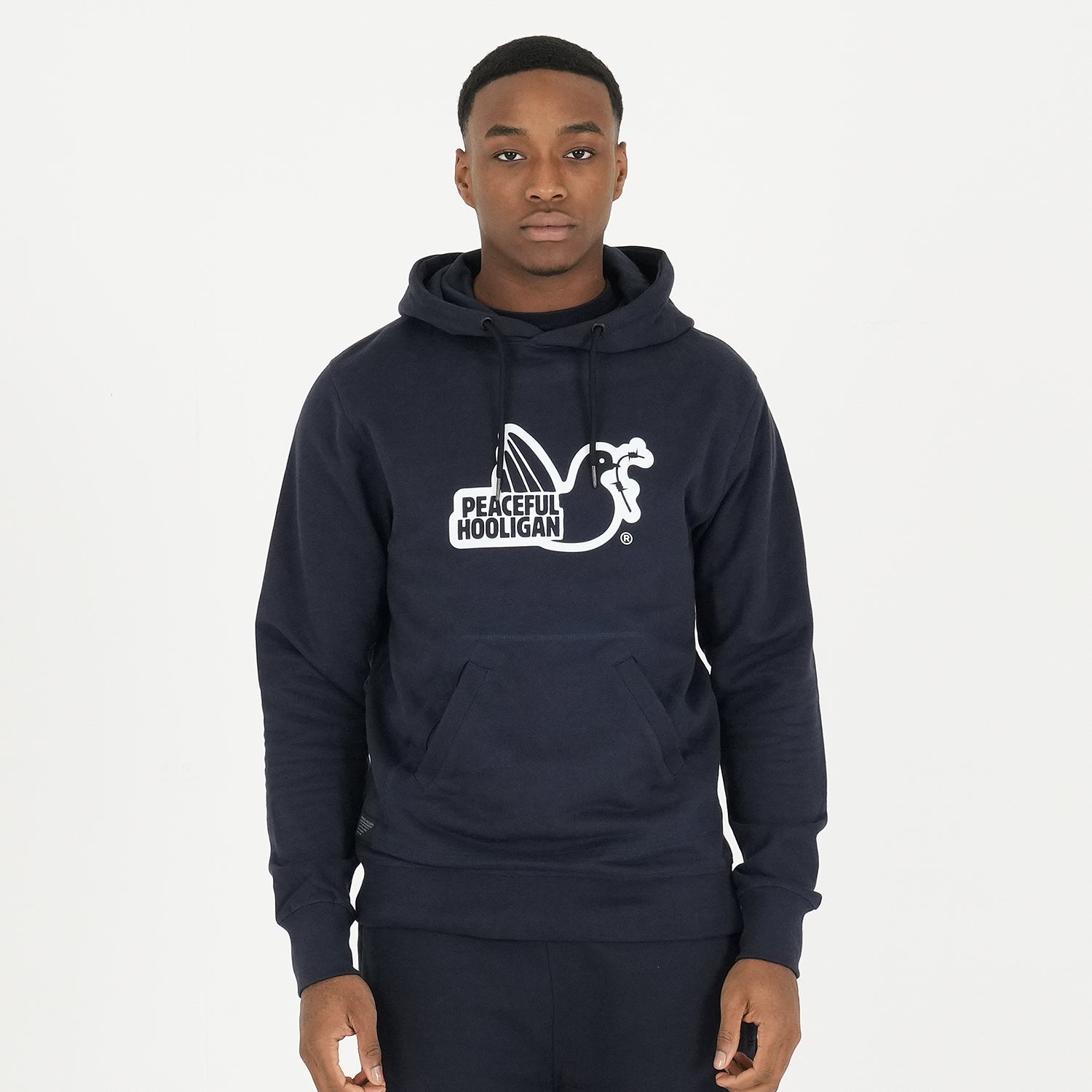 Outline Hoodie Navy - Peaceful Hooligan 