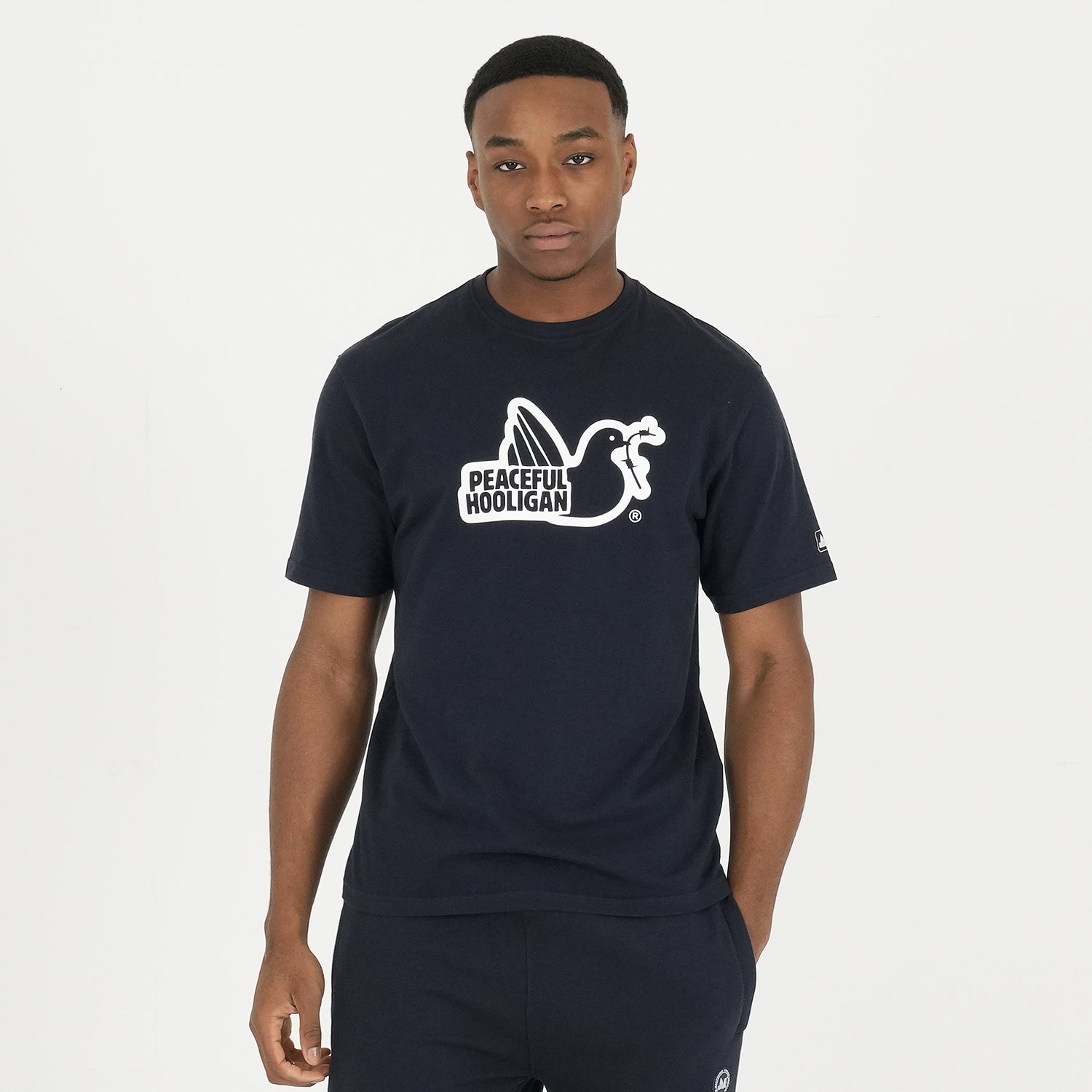 Outline T-Shirt Navy - Peaceful Hooligan 