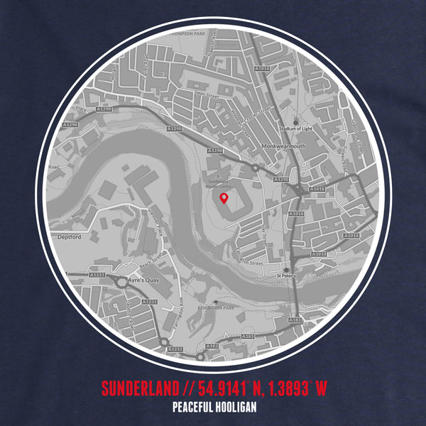 Sunderland T-Shirt Navy - Peaceful Hooligan 
