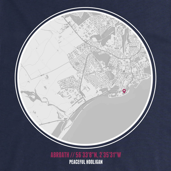 Abroath Sweatshirt Print Artwork Navy - Peaceful Hooligan 