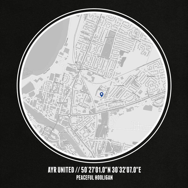 Ayr United T-Shirt Print Artwork Black