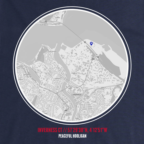 Inverness CT Sweatshirt Print Artwork Navy - Peaceful Hooligan 