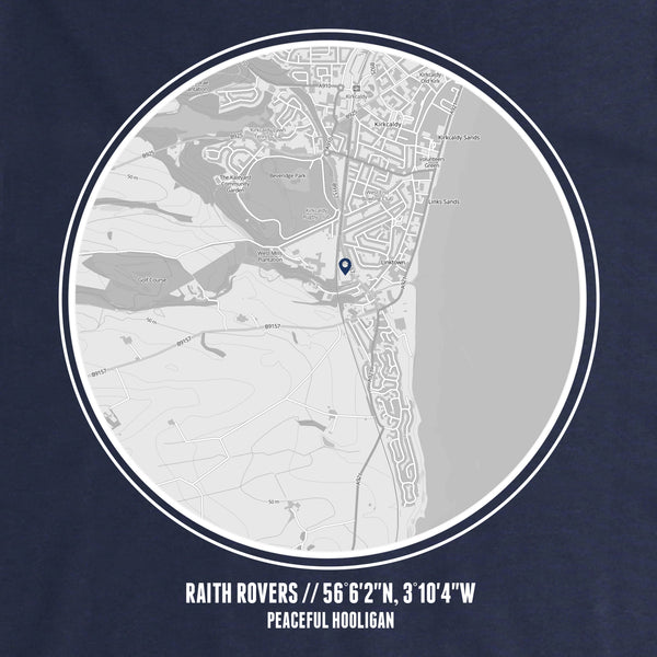 Raith Rovers Sweatshirt Print Artwork Navy - Peaceful Hooligan 