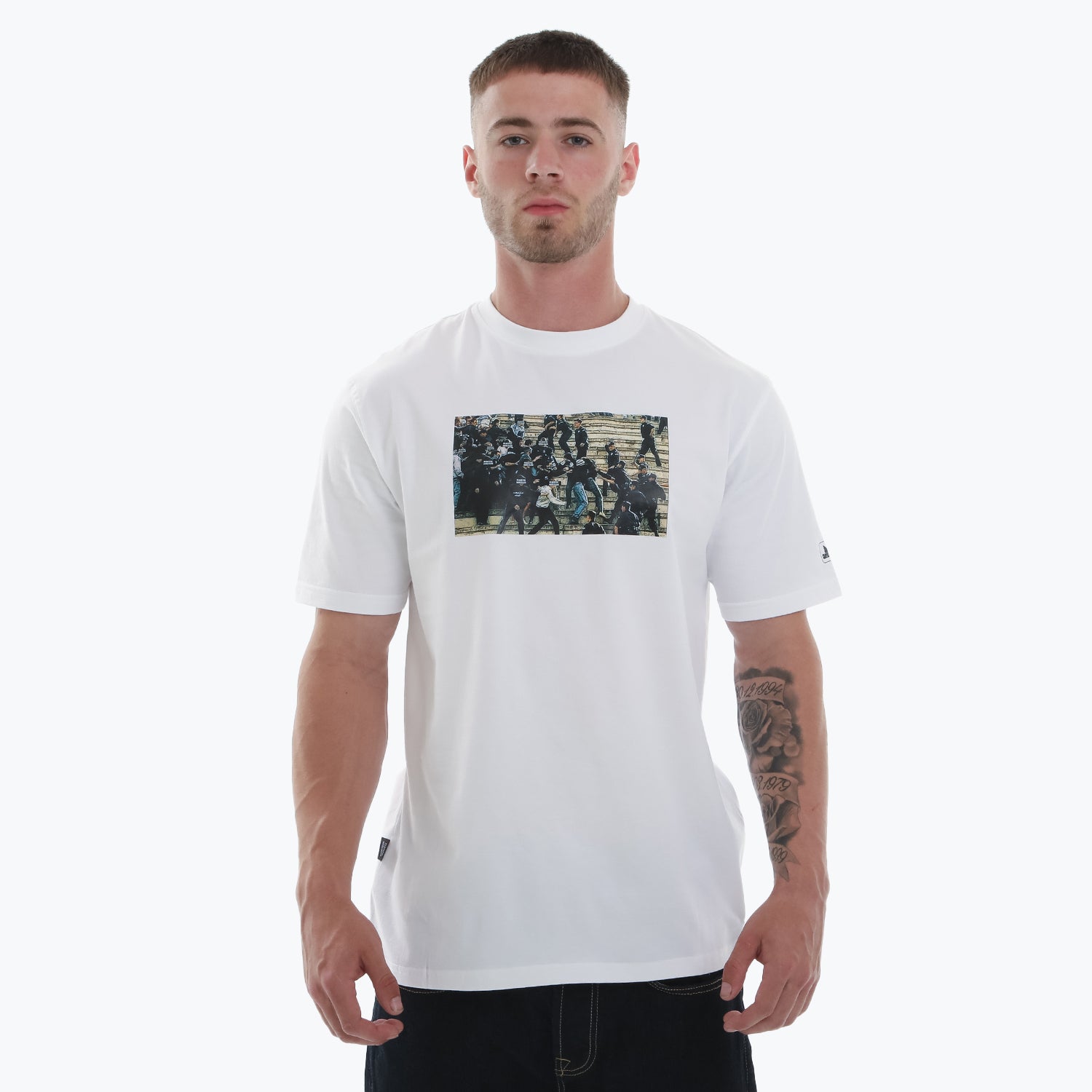 Frontline T-Shirt White - Peaceful Hooligan 
