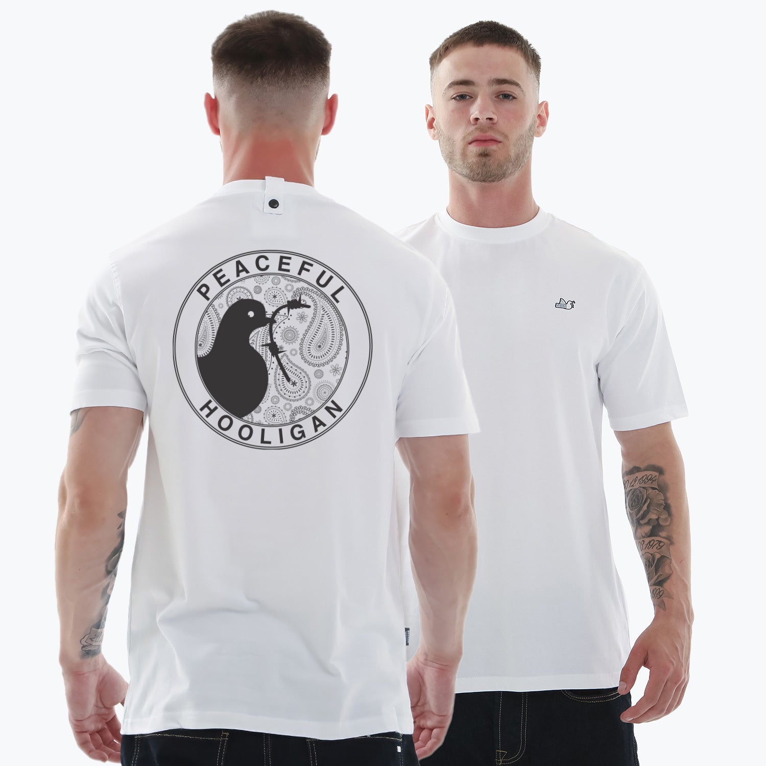 Paisley Heads T-Shirt White - Peaceful Hooligan 