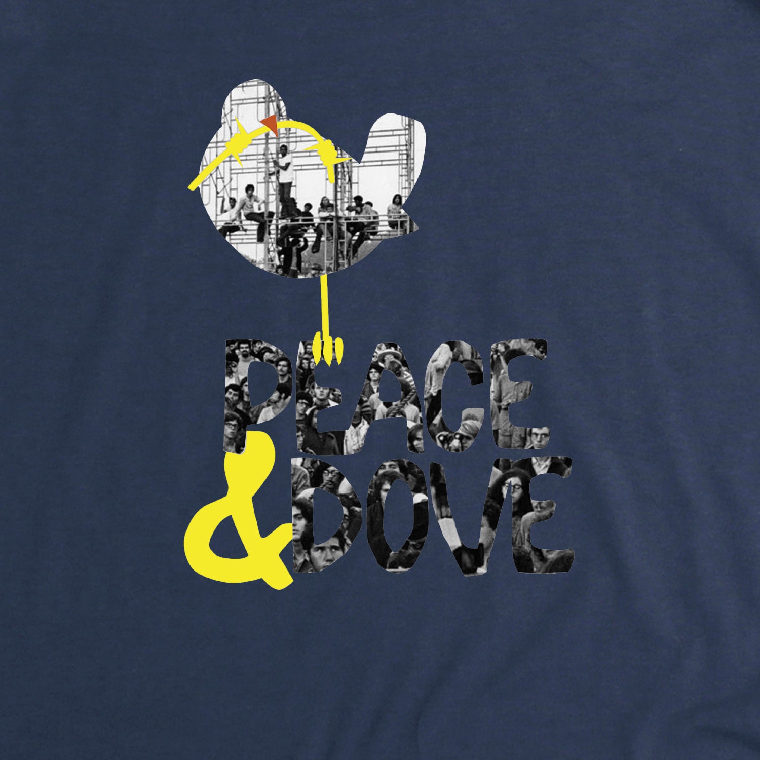 Peace & Dove T-Shirt Navy - Peaceful Hooligan 