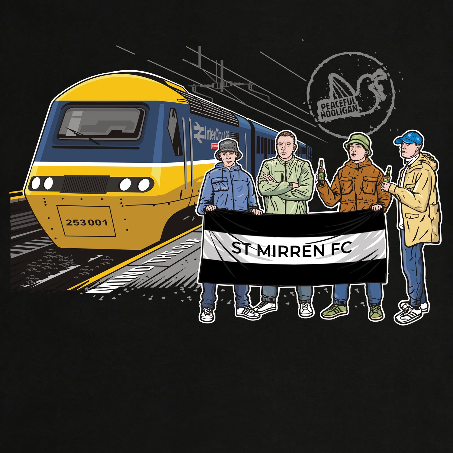 St Mirren Excursions Sweatshirt Black - Peaceful Hooligan 