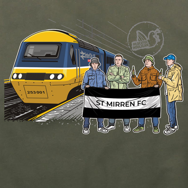 St Mirren Excursions Hoodie Olive - Peaceful Hooligan 