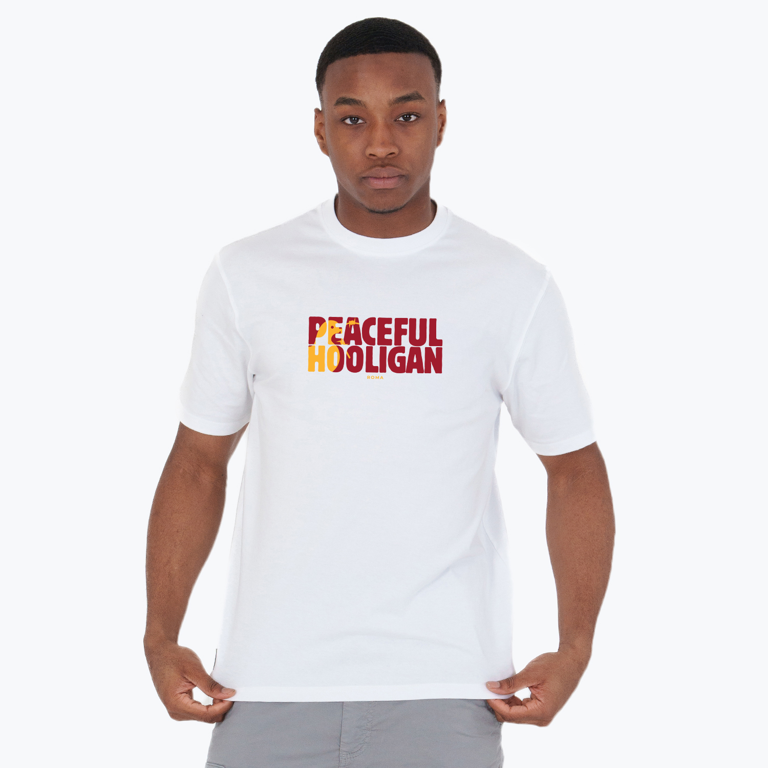 Roma T-Shirt White - Peaceful Hooligan 