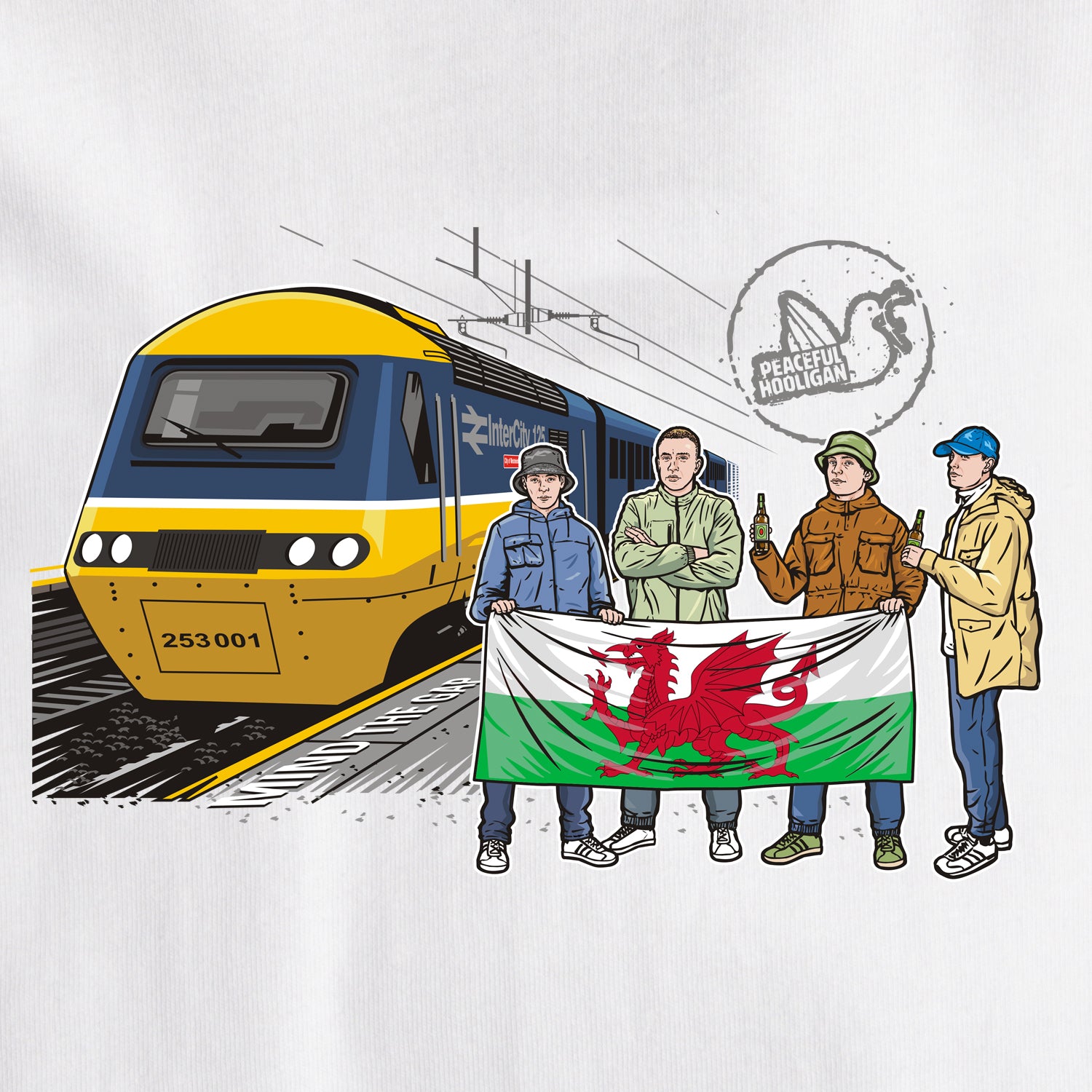 Wales Excursions T-Shirt White - Peaceful Hooligan 