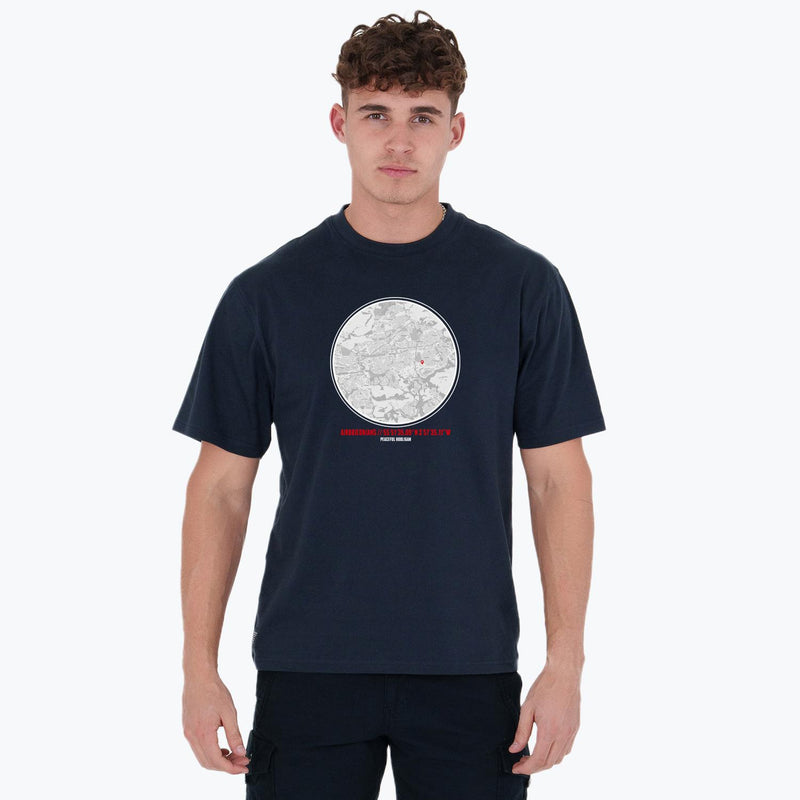 Airdrieonians Location T-Shirt Navy - Peaceful Hooligan 