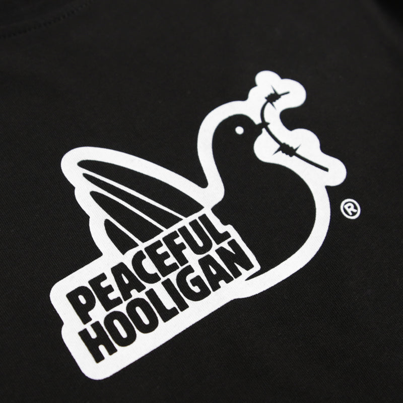 Junior Outline T-Shirt Black - Peaceful Hooligan 