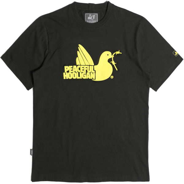 3D Dove T-Shirt Black (Yellow Print)