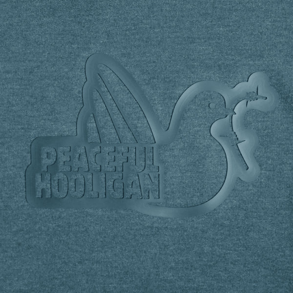 Rubber Outline Hoodie Marl Morrocan Blue - Peaceful Hooligan 