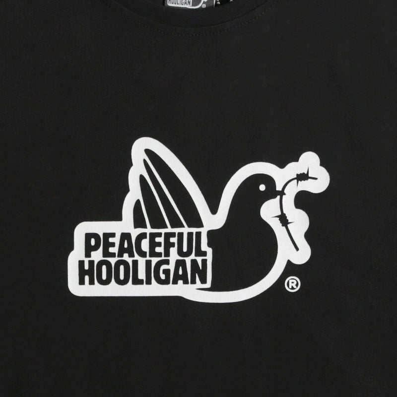 Junior Outline Dove T-Shirt Black - Peaceful Hooligan 