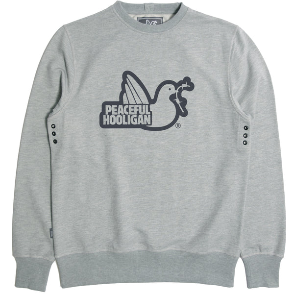 Outline Sweatshirt Marl Grey - Peaceful Hooligan 