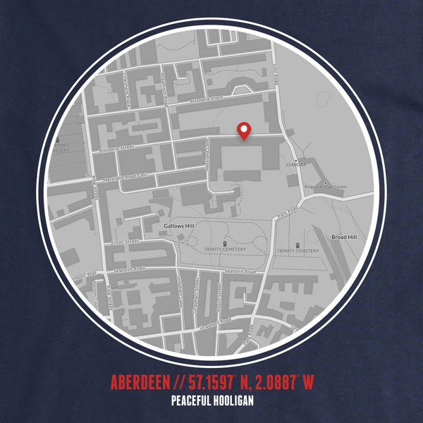Aberdeen T-Shirt Print Artwork Navy - Peaceful Hooligan 