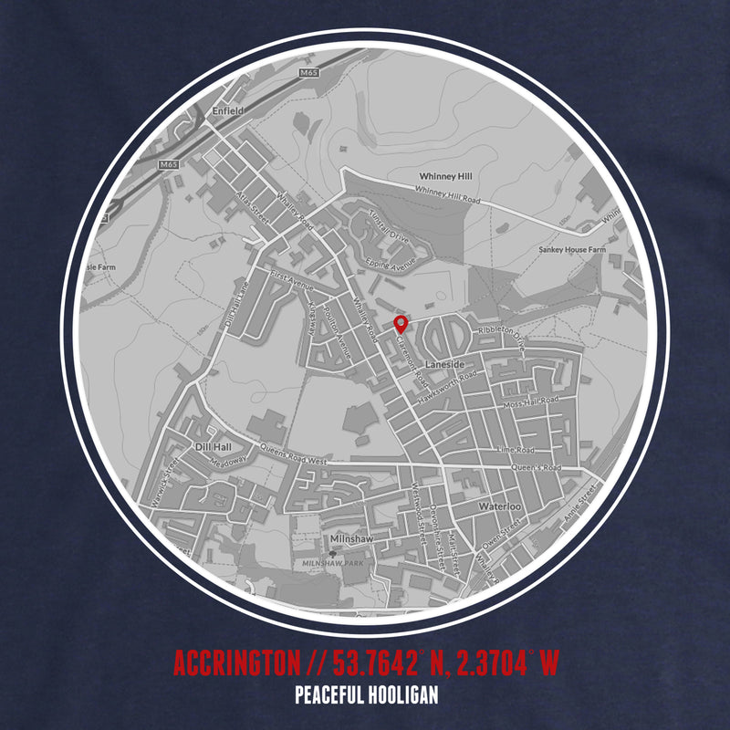 Accrington TShirt Navy - Peaceful Hooligan 