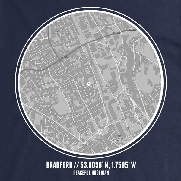 Bradford T-Shirt Print Artwork Navy - Peaceful Hooligan 