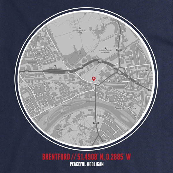Brentford T-Shirt Print Artwork Navy - Peaceful Hooligan 