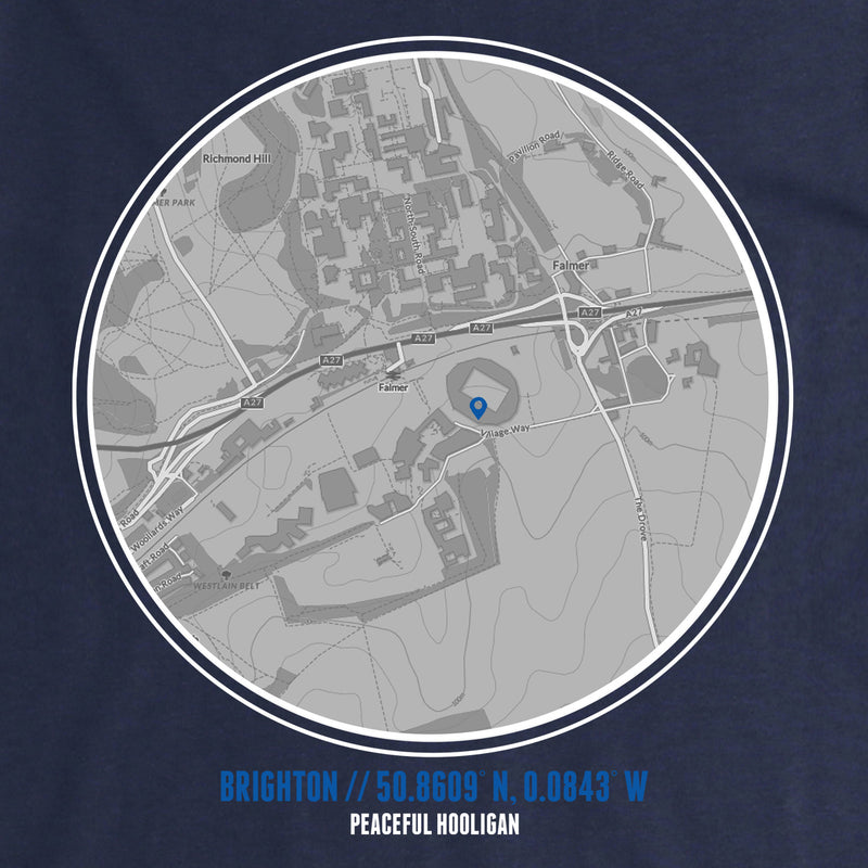 Brighton T-Shirt Print Artwork Navy - Peaceful Hooligan 